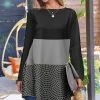 Deals 🌟 Nanu | Black & Gray Geometric Color Block Long-Sleeve Tunic - 👩 Women & Plus 🛒