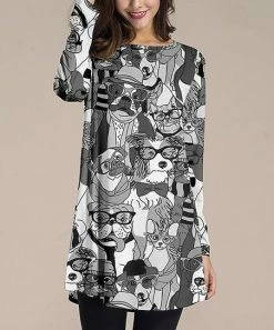 Coupon ✔️ Nanu | Black & Gray Dapper 🐕 Dogs Long-Sleeve Tunic - Plus 🛒