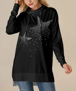 Top 10 🔥 Nanu | Black & White Stardust Cowl Neck Hi-Low Tunic - 👩 Women & Plus 😀