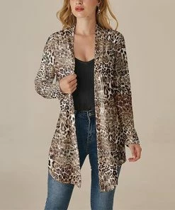Best Pirce 👏 Nanu | Brown Leopard Oversize Drape Cardigan - 👩 Women 👍