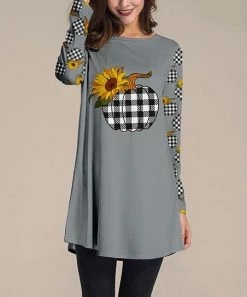 Cheapest 🛒 Nanu | Gray Pumpkin Long-Sleeve Tunic - Plus ✨