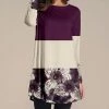 Best Sale 🔥 Nanu | Dark Purple Floral Contrast Long-Sleeve Tunic - Plus 🔔