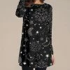 Cheapest 🤩 Nanu | Black & White Stars Long-Sleeve Tunic - 👩 Women & Plus ⭐