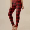New 💯 Nanu | Black & Red Plaid Leggings - 👩 Women 😉