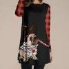 Cheapest ✔️ Nanu | Black & Red Plaid-Accent Reindeer 🐶 Dog Long-Sleeve Tunic - 👩 Women ✨