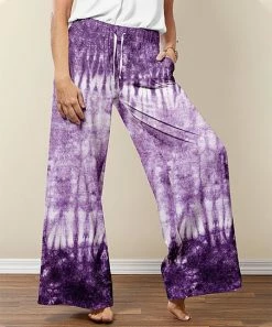 Budget ✔️ Nanu | Purple & White Tie-Dye Palazzo Pants - Plus ✔️