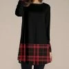 Deals ⭐ Nanu | Black & Red Plaid Long-Sleeve Tunic - 👩 Women & Plus 🎉