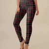 Discount ⌛ Nanu | Black & Red Plaid Leggings - 👩 Women 🤩