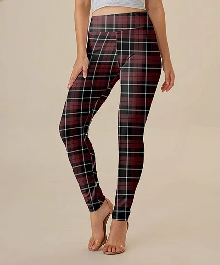 Discount โ Nanu | Black & Red Plaid Leggings - ๐ฉ Women ๐คฉ