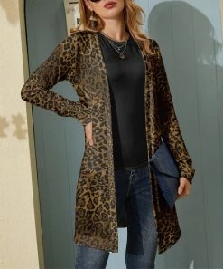 Flash Sale ✔️ Nanu | Brown Leopard Oversize Drape Cardigan - 👩 Women 🎉