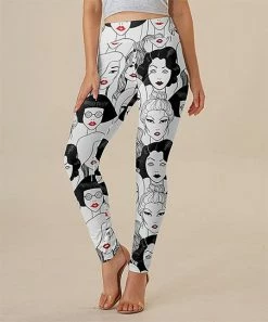 Coupon 🔥 Nanu | White & Black Assorted Faces Leggings - Plus ✨