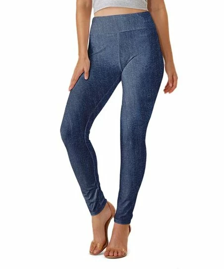 Cheapest ๐คฉ Nanu | Dark Blue Denim-Print Leggings - ๐ฉ Women & Plus โ