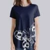 Budget 🎉 Nanu | Dark Blue & White Butterfly Curved-Hem Tee - 👩 Women & Plus ❤️