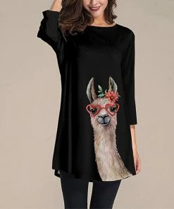 Hot Sale 🤩 Nanu | Black Alpaca Three-Quarter Sleeve Tunic - 👩 Women & Plus 🎁