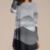 Cheap 🥰 Nanu | Dark Gray & Light Gray Mountains Long-Sleeve Tunic - Plus 👏