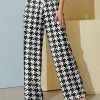 Top 10 🔥 Nanu | Black & White Houndstooth Palazzo Pants - 👩 Women & Plus ⌛