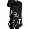 Best reviews of 🎉 Nanu | Black & White Abstract Face Long-Sleeve Tunic - 👩 Women & Plus 👍