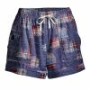 Best Sale 🔥 Nanu | Navy & Red Plaid Patchwork Drawstring Pocket Cuffed-Hem Shorts - Plus 💯