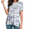 New ⭐ Nanu | Gray Camo Slit-Sleeve Split-Hem Tunic - 👩 Women 🧨