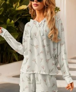 New 🛒 Nanu | Cream & Pink Floral Hacci Relaxed-Fit Hoodie - Plus 🔥