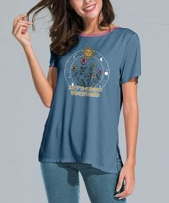 Best reviews of 🛒 Nanu | Blue 'Let's Grow Together' Slit-Sleeve Split-Hem Tunic - Plus ⭐