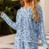Flash Sale 👏 Nanu | Dark Blue & Light Blue Leopard Drop-Shoulder Relaxed-Fit Hoodie - Plus ✨