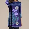 Best Pirce 🎁 Nanu | Blue & Purple Floral Three-Quarter Sleeve Tunic - Plus 🧨