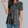 Coupon ⭐ Nanu | Dark Gray Star Slit-Sleeve Split-Hem Tunic - 👩 Women & Plus 🎁
