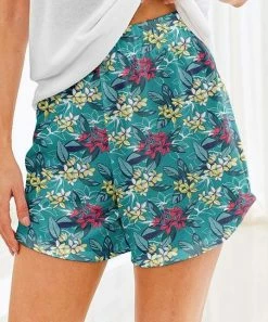 Outlet 👏 Nanu | Blue Floral Hacci Drawstring Shorts - Plus 😀
