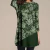 Best Sale 🥰 Nanu | Green Floral Three-Quarter Sleeve Tunic - Plus 😀