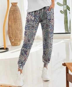 Budget 🥰 Nanu | Dark Blue Leopard Pocket Joggers - 👩 Women 🧨