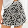 Wholesale 👏 Nanu | Gray & Black Leopard Hacci Drawstring Shorts - 👩 Women 👏