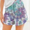 New ❤️ Nanu | Purple & Turquoise Tie-Dye Hacci Drawstring Shorts - Plus 🤩
