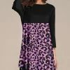 Deals 🛒 Nanu | Black & Purple Leopard Three-Quarter Sleeve Tunic - Plus 🥰