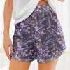Best deal 😀 Nanu | Purple & Green Floral Hacci Drawstring Shorts - 👩 Women 🧨