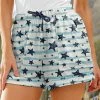 Hot Sale 😀 Nanu | Light Blue & Dark Blue Star Drawstring Pocket Cuffed-Hem Shorts - 👩 Women & Plus 🔔