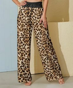 Top 10 ๐คฉ Nanu | Brown & Black Leopard Palazzo Pants - Plus ๐ฏ