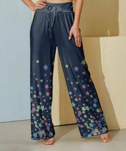 Discount 💯 Nanu | Dark Blue Star Palazzo Pants - 👩 Women & Plus ✨