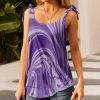 New 👏 Nanu | Light & Dark Purple Abstract Bow-Strap Tank - 👩 Women 😀