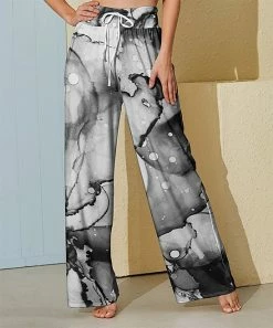Cheapest ๐ Nanu | Black & Gray Marble Palazzo Pants - Plus ๐คฉ