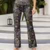 Deals ✔️ Nanu | Black & Mauve Floral Flared Yoga Pants - Plus 🛒