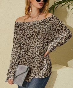 Outlet 🔥 Nanu | Brown & Black Leopard Hacci Boatneck Dolman Pullover - 👩 Women & Plus 🛒