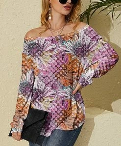 Best Pirce 🔔 Nanu | Pink Floral Hacci Off-Shoulder Sweater - 👩 Women 👏