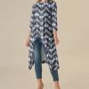 Best deal ⭐ Nanu | Dark Blue & Gray Abstract Chevron Hi-Low Tunic - Plus 🔥