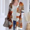 Cheap 👏 Nanu | Orange & White Pumpkin Hacci Open Cardigan - 👩 Women & Plus ⌛