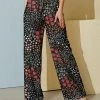 Flash Sale 🥰 Nanu | Black & Red Floral Palazzo Pants - 👩 Women 👏