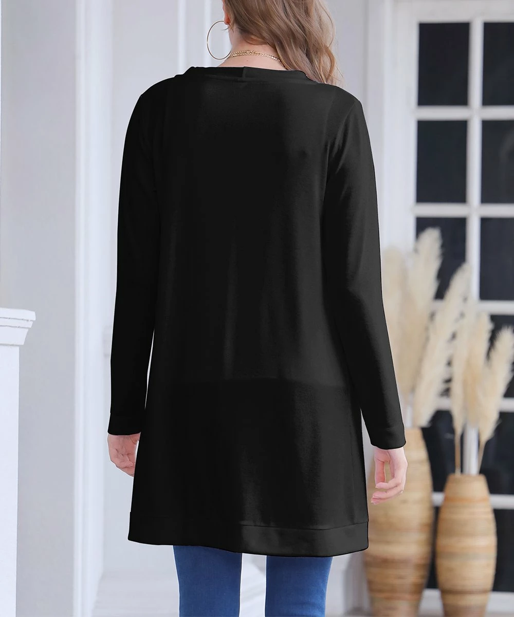 Best Pirce ❤️ Nanu | Black & White Snowflake Open Cardigan - Plus 🌟 - Image 2