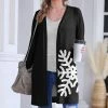 Best Pirce ❤️ Nanu | Black & White Snowflake Open Cardigan - Plus 🌟