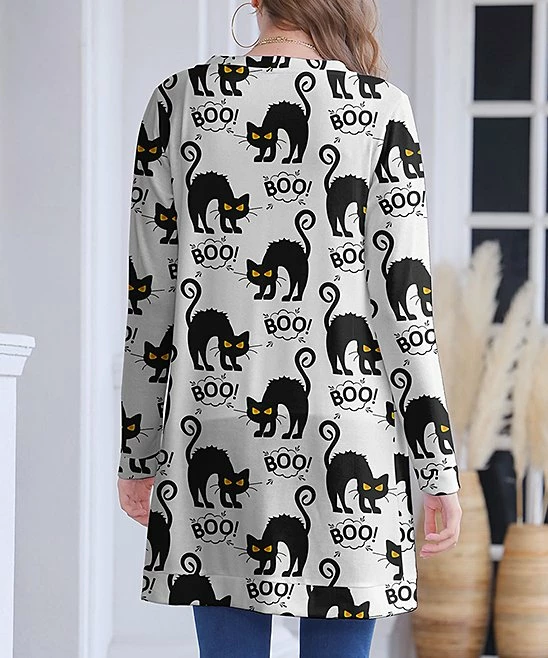 Discount ๐ Nanu | White & Black Cats Hacci Oversize Drape Cardigan - ๐ฉ Women & Plus ๐ - Image 2