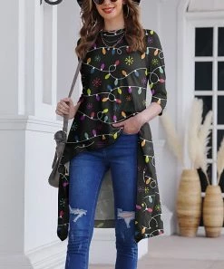 Cheap ๐ฅ Nanu | Black & Orange String Lights Hi-Low Tunic - ๐ฉ Women โจ